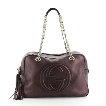 Gucci Soho Chain Zip Shoulder Bag Leather Medium