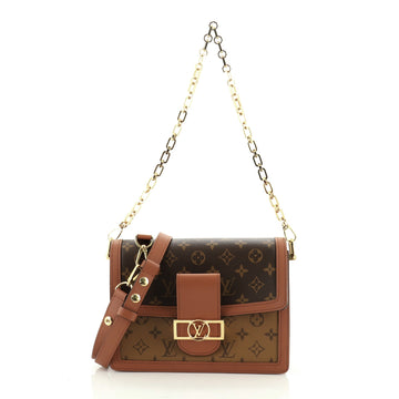 Louis Vuitton Dauphine Shoulder Bag Reverse Monogram Canvas MM