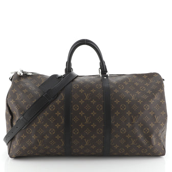 Louis Vuitton Keepall Bandouliere Bag Macassar Monogram Canvas 55