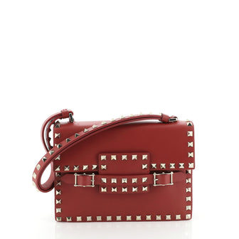 Valentino Rockstud Belted Top Handle Flap Bag Leather Small