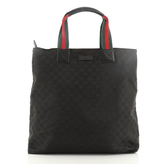 Gucci Web Strap Shopper GG Coated Canvas Tall