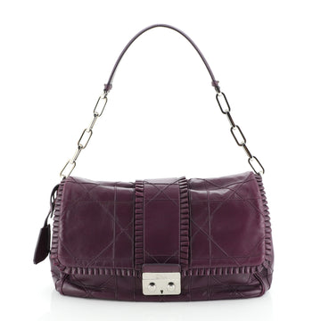 Christian Dior New Lock Ruffle Flap Bag Cannage Quilt Lambskin Small