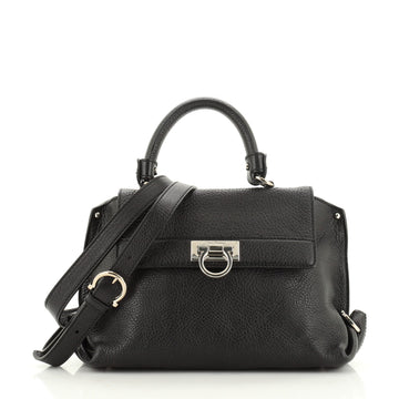 Salvatore Ferragamo Sofia Satchel Pebbled Leather Small