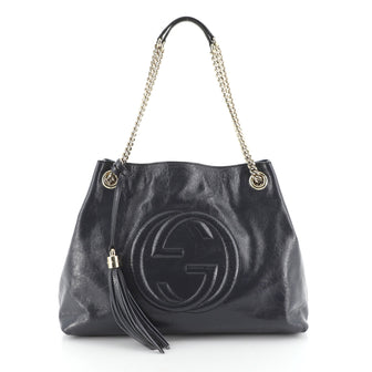 Gucci Soho Chain Strap Shoulder Bag Patent Medium