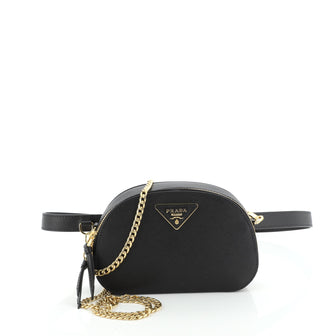 Prada Odette Convertible Belt Bag Saffiano Leather Black 2035251