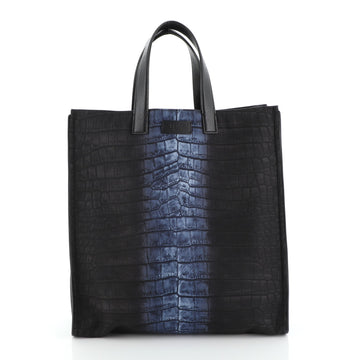 Fendi Shopping Tote Crocodile Print Nylon Tall