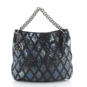 Chanel Soft and Chain Hobo Quilted Python Large