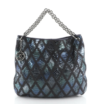 Chanel Soft and Chain Hobo Quilted Python Large