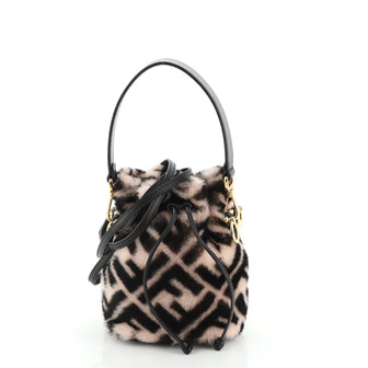 Fendi Mon Tresor Bucket Bag Zucca Shearling Mini