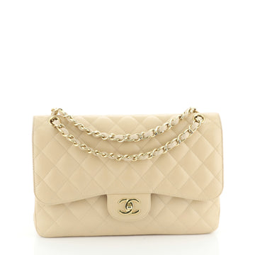 Chanel Classic Double Flap Bag Quilted Caviar Jumbo