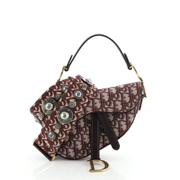Christian Dior Saddle Handbag Oblique Canvas Medium