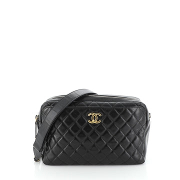 Chanel Camera Case Bag Quilted Glazed Calfskin Small