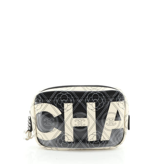 Chanel Logo Camera Case Clutch Printed Coated Canvas