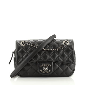 Chanel Easy Flap Bag Quilted Aged Calfskin Small