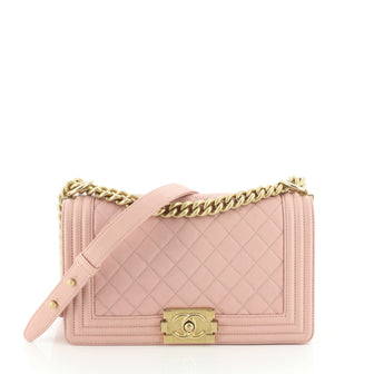 Chanel Boy Flap Bag Quilted Caviar Old Medium