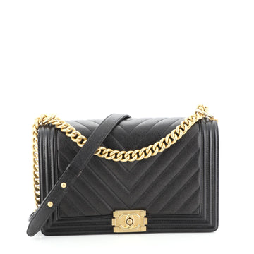 Chanel Boy Flap Bag Chevron Caviar New Medium