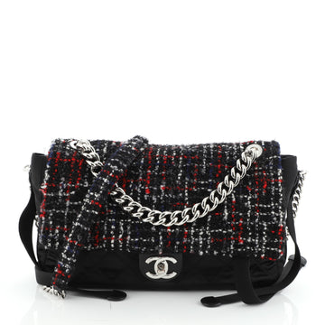 Chanel Astronaut Essentials Flap Bag Tweed with Quilted Nylon Medium