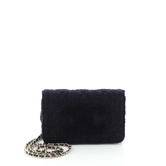 Chanel Wallet on Chain with Coin Purse Quilted Tweed with Shearling