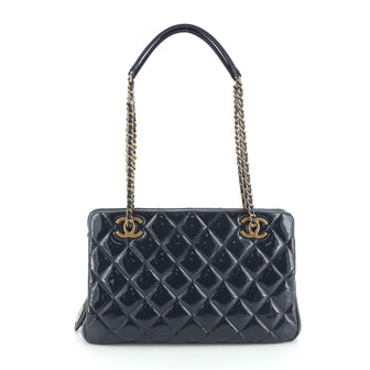Chanel Eyelet Tote Quilted Patent Small