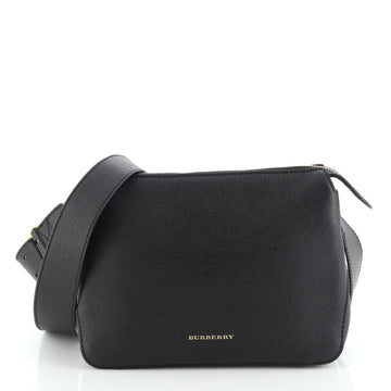 Burberry Helmsley Crossbody Bag Leather with House Check Canvas Small
