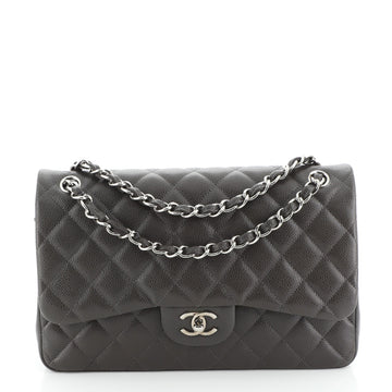 Chanel Classic Double Flap Bag Quilted Caviar Jumbo