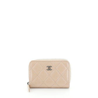 Chanel CC Zip Coin Purse Quilted Iridescent Caviar Small