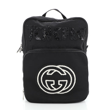 Gucci 80's Patch Backapck Sequin Embellished Nylon Medium
