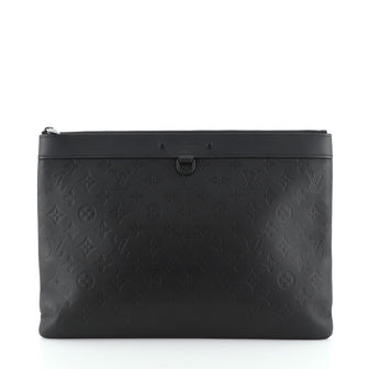 Louis Vuitton Discovery Pochette Monogram Shadow Leather GM