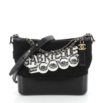 Chanel Gabrielle Logo Hobo Quilted Felt and Calfskin Medium