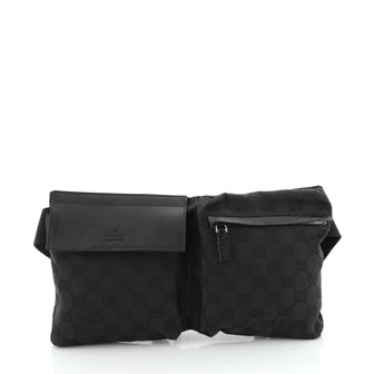 Gucci Vintage Double Belt Bag GG Canvas