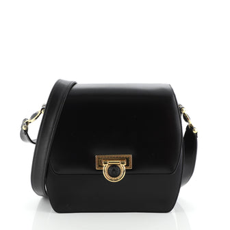 Versace Vintage Medusa Flip Lock Shoulder Bag Leather Small