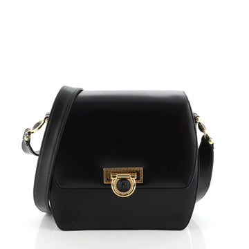 Versace Vintage Medusa Flip Lock Shoulder Bag Leather Small