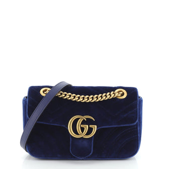 Gucci GG Marmont Flap Bag Matelasse Velvet Mini