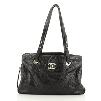 Chanel On The Road Shopping Tote Quilted Leather Medium