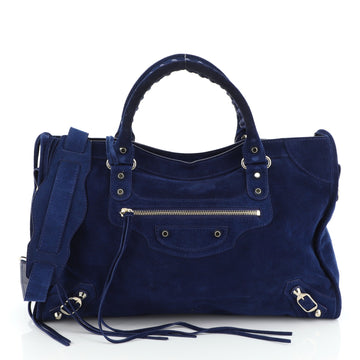 Balenciaga Baby Daim City Classic Studs Bag Suede Medium