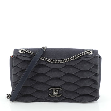 Chanel CC Flap Bag Scale Effect Denim Medium