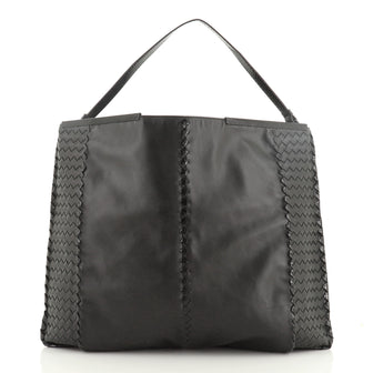 Bottega Veneta Frame Top Hobo Leather with Snakeskin and Intrecciato Detail XL