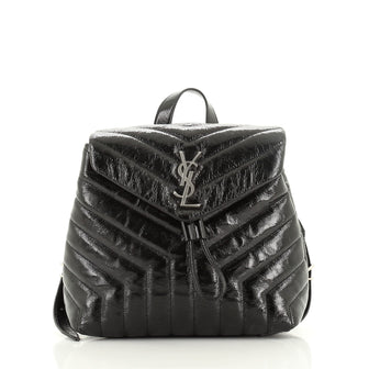 Saint Laurent LouLou Backpack Matelasse Chevron Patent Small