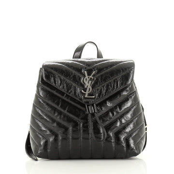 Saint Laurent LouLou Backpack Matelasse Chevron Patent Small