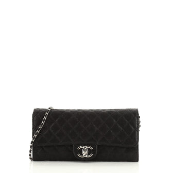 Chanel Wallet on Chain Quilted Metallic Suede East West