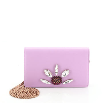 Gucci GG Marmont Chain Wallet Embellished Leather Mini