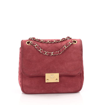 Chanel Pagoda Flap Suede and Lambskin Mini Red 550603