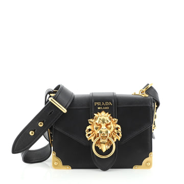 Prada Animalier Cahier Crossbody Bag City Calf and Saffiano Small