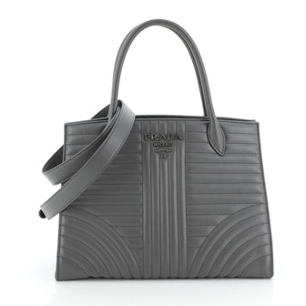 Prada Convertible Open Tote Diagramme Quilted Leather Medium