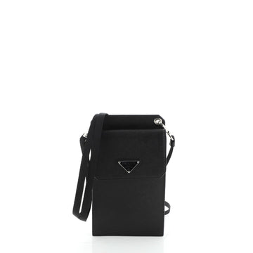 Prada Phone Holder Crossbody Bag Saffiano Leather