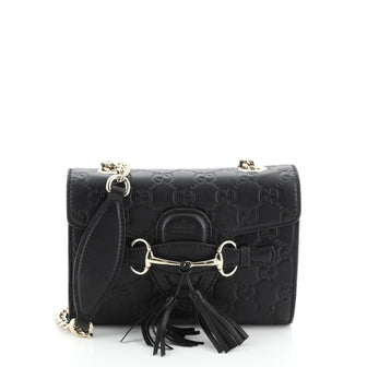 Gucci Emily Chain Flap Bag Guccissima Leather Mini