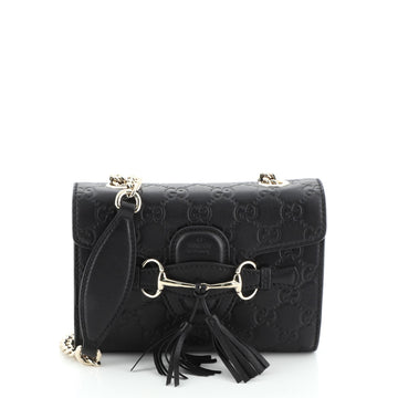 Gucci Emily Chain Flap Bag Guccissima Leather Mini