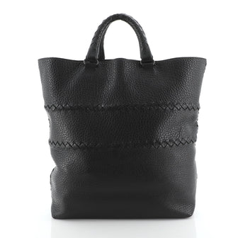 Bottega Veneta Shopping Tote Leather with Intrecciato Detail Large
