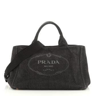 Prada Canapa Convertible Tote Denim Large