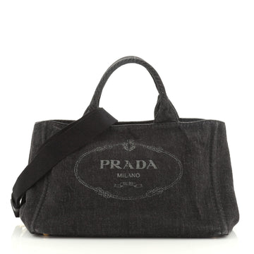 Prada Canapa Convertible Tote Denim Large
